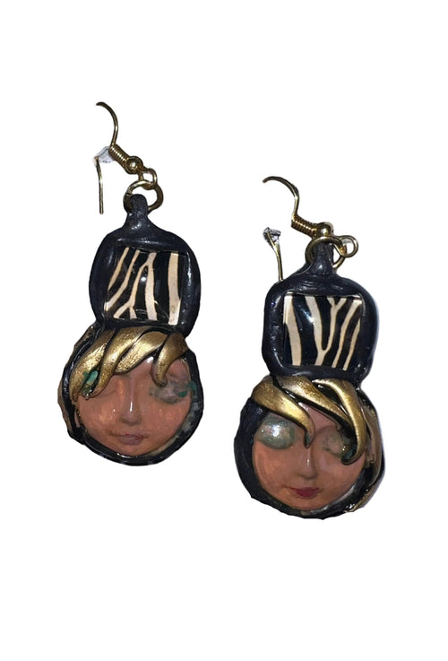 Daggle Face Zebra Earrings