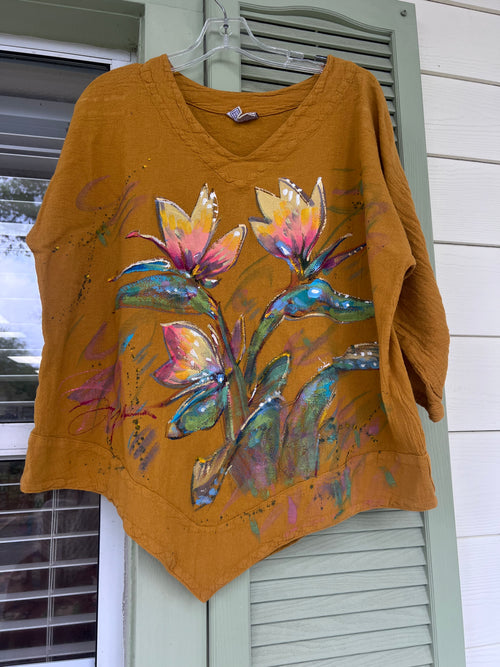 Tulips Hand-Painted Top