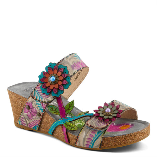 L'Artiste Moai Sandals: Grey Multi
