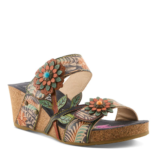L'Artiste Moai Sandal: Navy Multi