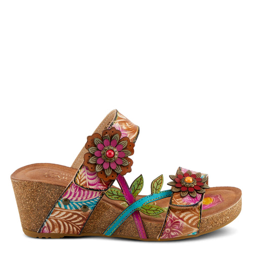L'Artiste Moai Sandal: Tan Multi