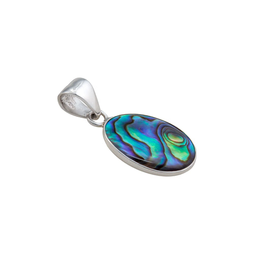 Natural Abalone Petite Silver Necklace