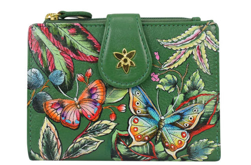 Green Butterfly Two Fold Organizer Wallet - 1178 DNL