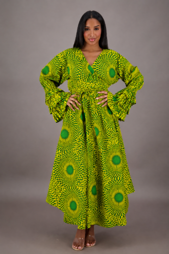 1624 100% Cotton African Wax Dress