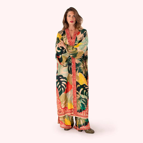 Kimono Gown - Exotic Leaves