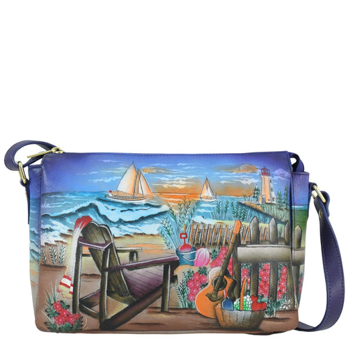 Hand Painted Organizer Crossbody - 7590
