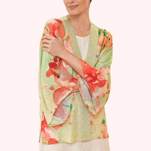 Watercolour Orchids Kimono Jacket