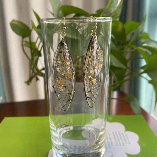 Gradient Cicada Butterfly Wings Earrings 35150