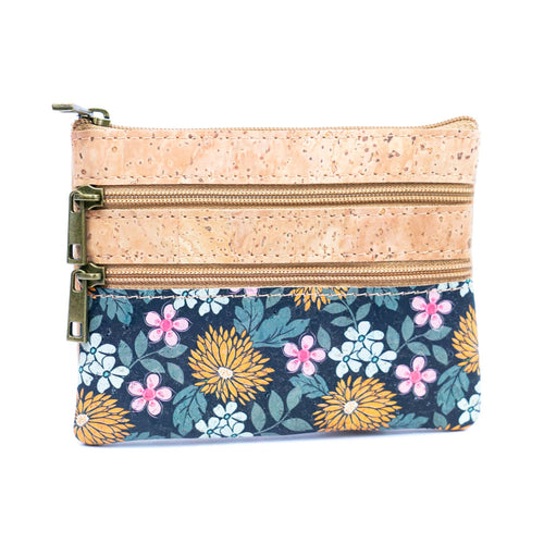 Cork Mini Wallet with Triple Zip 2327