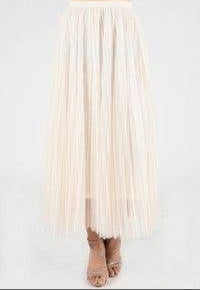 Origami 610 Maxi Lined Mesh Skirt Beige