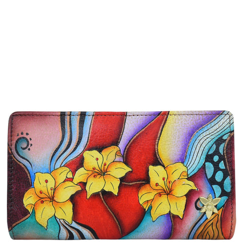 Hand Painted Floral Card Organizer - 2042
