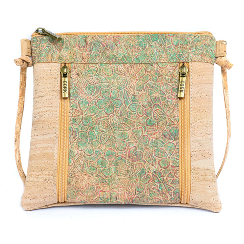 Cork Crossbody Bag with Dual Front Zippers 319