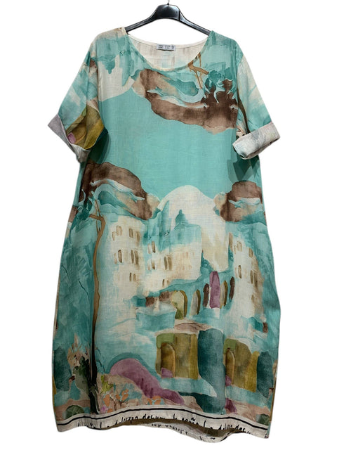 2822 Printed Lined Dress