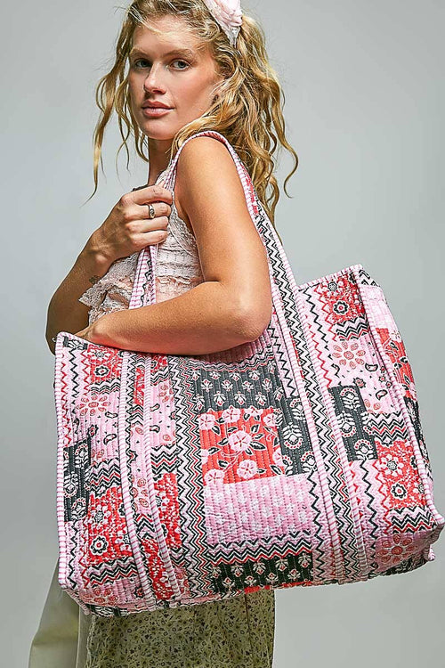 Quilted Woven Bohemian Tote Bag BAGQA7