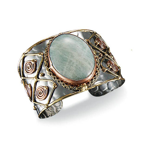 Mixed Metal and Amazonite Stone Bracelet