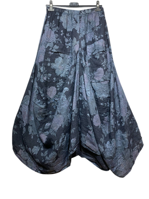 6633D Floral Linen Skirt