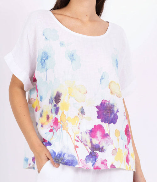 01332 Floral Watercolor Top