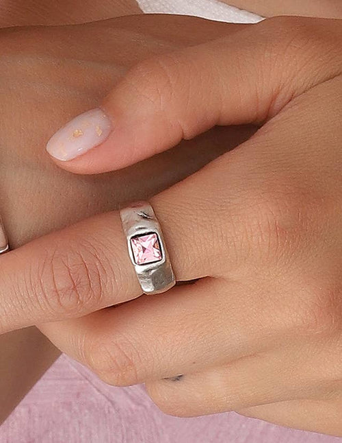 2369 Pretty in Pink Crystal Baguette Ring