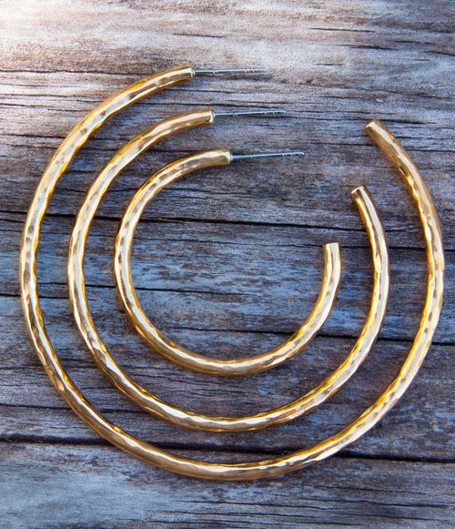 Alchemia Hammered Hoop Earrings