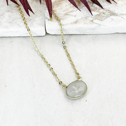 Gold plated Necklace with Semi-Precious Stone 306