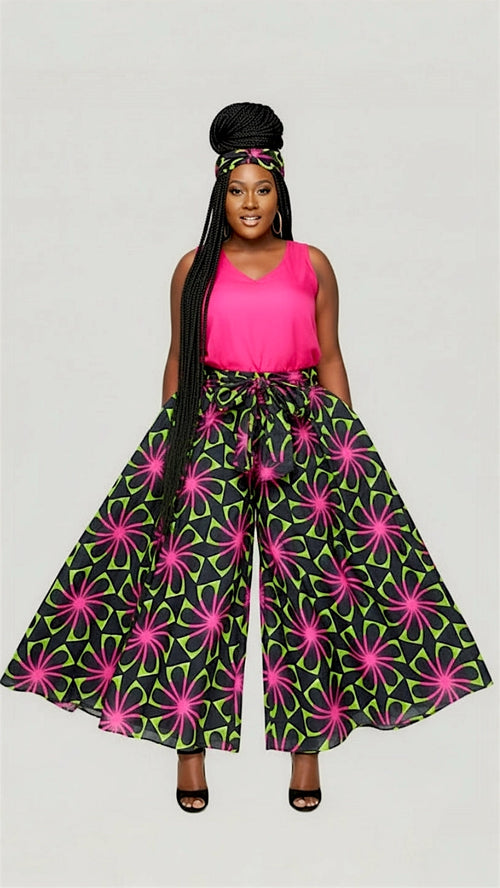 Wax Dye Pants 701-67 Pink and Green