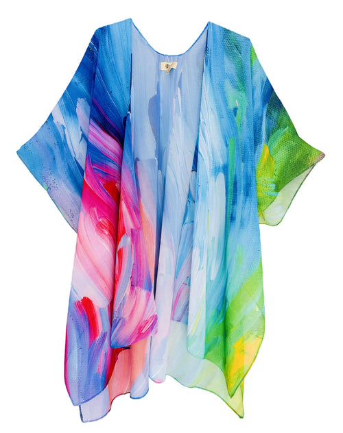 JC Sunny Kimono 71201 Blue Multi Watercolor