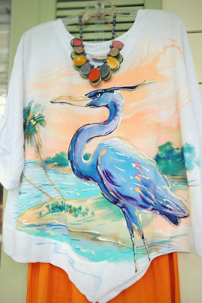 Z'Heron' Hand-Painted Top