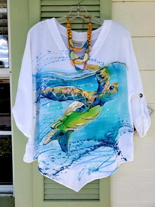 Currents Hand-Painted Top