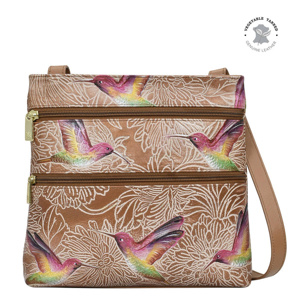 Medium Crossbody With Double Zip Pockets - 447 TBR-TAN