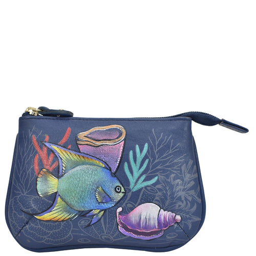 Handpainted Leather Medium Anuschka Coin Purse 1107 MSR