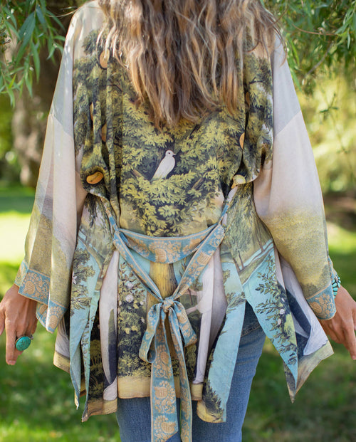 Tree of Life Bamboo Kimono with Belt