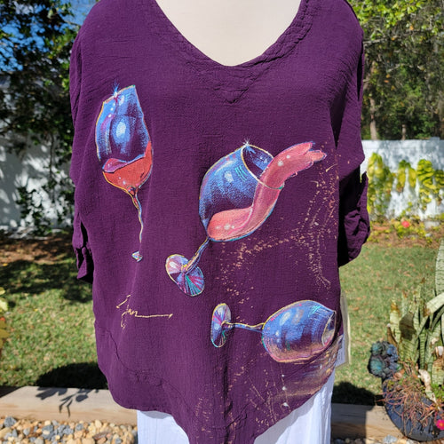 Wine Glasses Hand-Painted Top