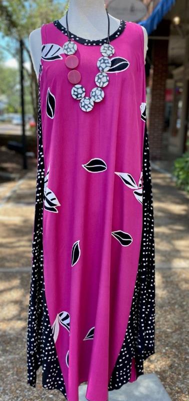 AR Dress Pink & Black Flower Statement Dress BWFR
