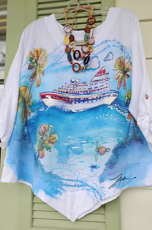 Cruising Hand-Painted Top