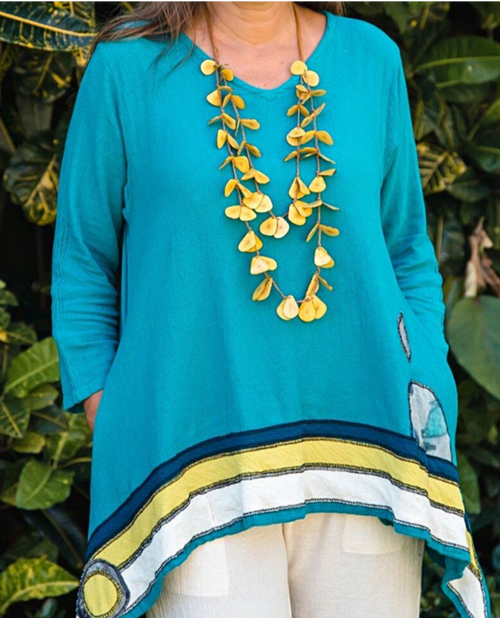 Melba Artisan Flowy Pocket Style Top now on Sale!